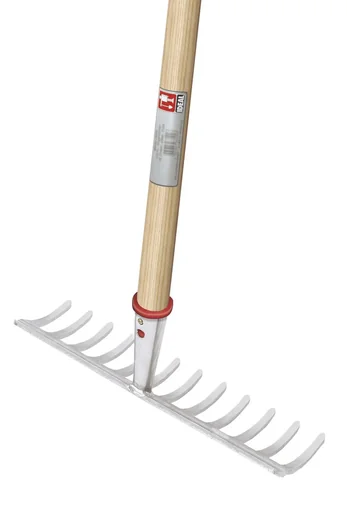 "Garden rake, 14 steel tines, socket, width 372 mm, powder-coated, long handle 160 cm image"