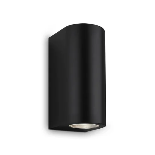 "LED outdoor light, 2-bulb, IP44, black, GU10 socket, including 2 x LED bulbs, 4.7 watts, 400 lm, 4,000 K image"