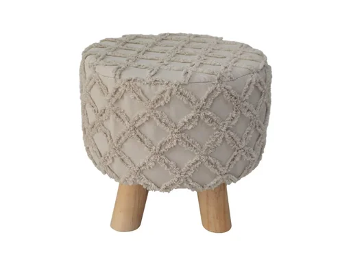 "Stool with faux fur fabric cover image"