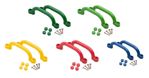"Plastic handles 2 pieces in blue, 247 mm, including mounting material for play equipment image"