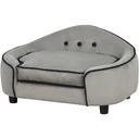 Dog bed 66.5x45x35.5 cm wood + plush, grey