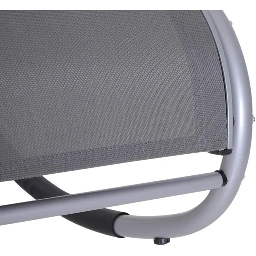 "Rocking chair, rocking lounger, garden lounger, swing lounger with pillow, weatherproof, aluminum + texteline, gray, up to 120 kg 120 image"