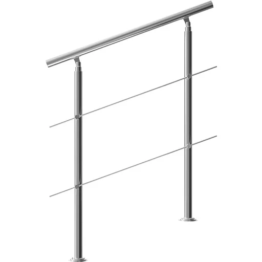 "Handrail stainless steel 100cm 2 brackets image"