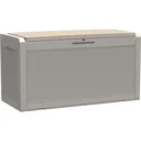 2-in-1 garden chest in rattan look grey