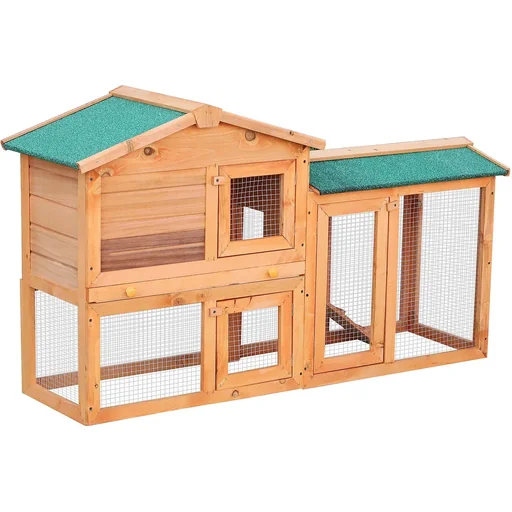 "Rabbit hutch, rabbit cage, rabbit hutch with outdoor enclosure image"