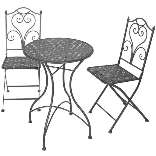 "Pro Garden Bistro Garden Set - 3 Pieces - Metal - Black image"