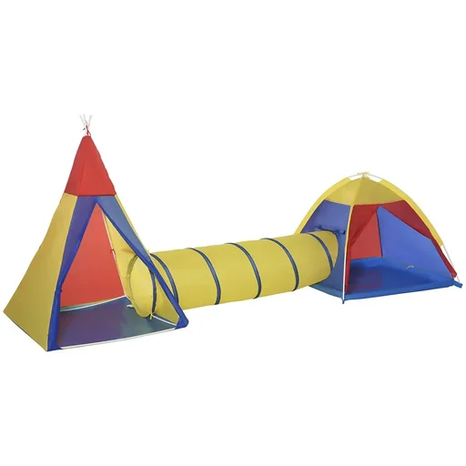 "Play tent children's tent baby tent with crawling tunnel window playhouse with carrying bag for 3-8 years old 170T Polyester 360 x image"