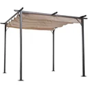 Pergola with sliding roof by cable pull