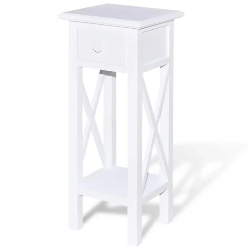 "Side table with drawer white image"