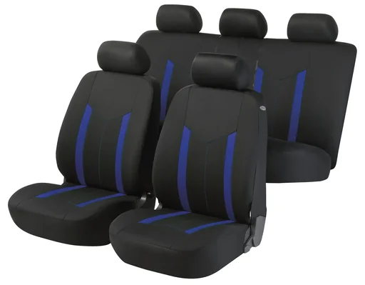 "Car complete seat cover "Hastings" - Zipp it, color black/blue image"