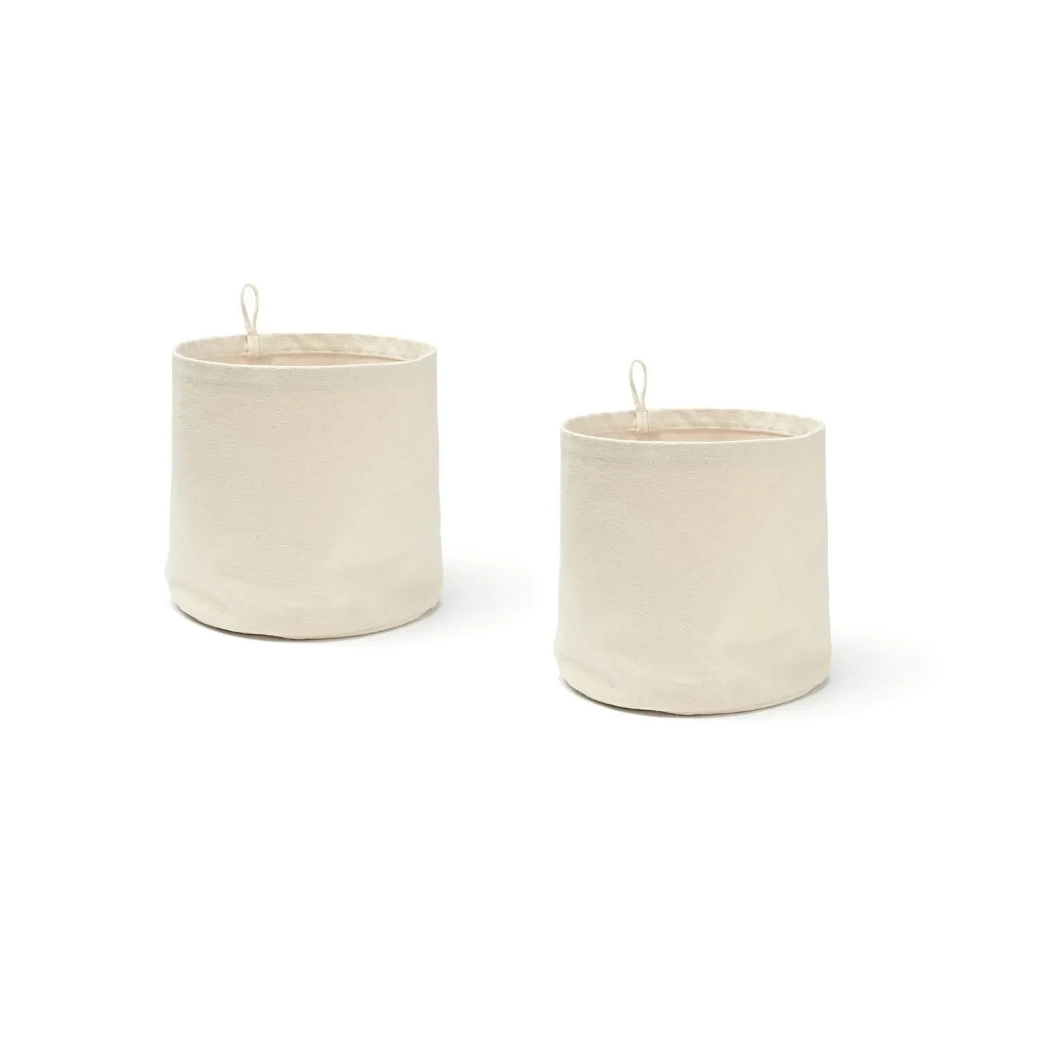 "Kids Concept opbergdozen ronde stof, licht beige image"