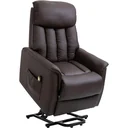 Riser chair TV chair with electric riser and reclining function, faux leather, brown, 80 x 94 x 104 cm