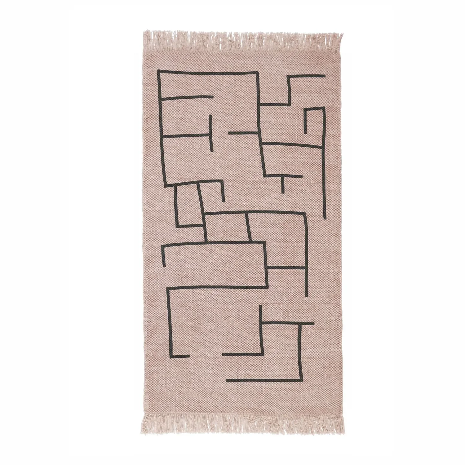 Kids Concept tapijt geometrie 90x130cm, roze