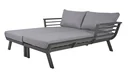 Double lounger DELIA, aluminum, dark gray / polyester, gray