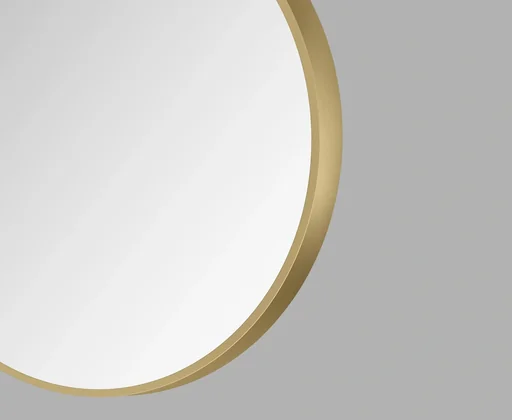 "Decorative round wall mirror in matt gold Ø 50 cm - high-quality robust aluminum frame image"