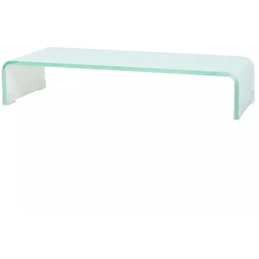 "TV cabinet/monitor stand white 60x25x11 cm glass image"