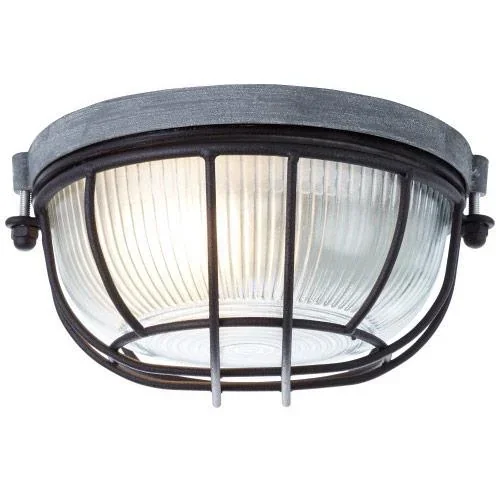 "Ceiling light Lauren industrial wood black 40W Ø 18 cm image"