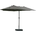 Double parasol with hand crank dark green