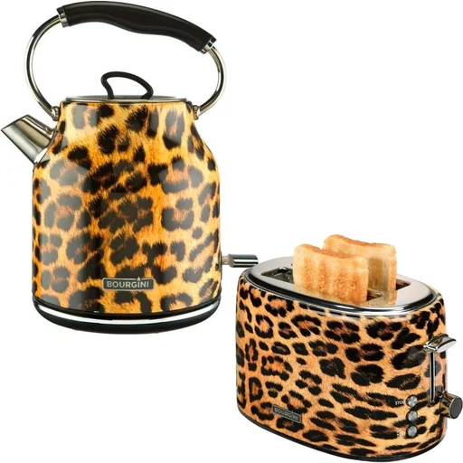 "Panther Kettle - 1.7L and Toaster - Panther Print - Leopard - Retro image"
