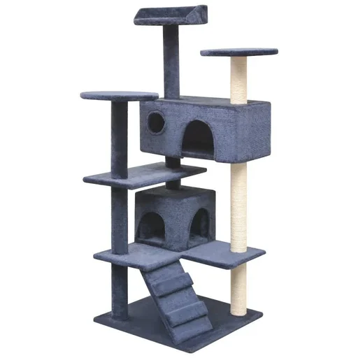 "Cat scratching post with sisal scratchers 125 cm dark blue image"