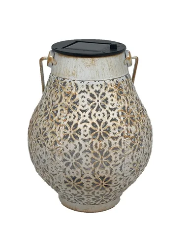 "LED solar lantern made of metal image"