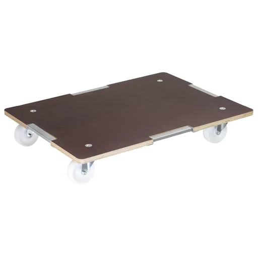 "Transport aid MM 1379, 80 x 60 x 13.5 cm, hard castors Ø 100 mm, roller bearings, Maxigrip FSC® plate, load capacity 400 kg image"