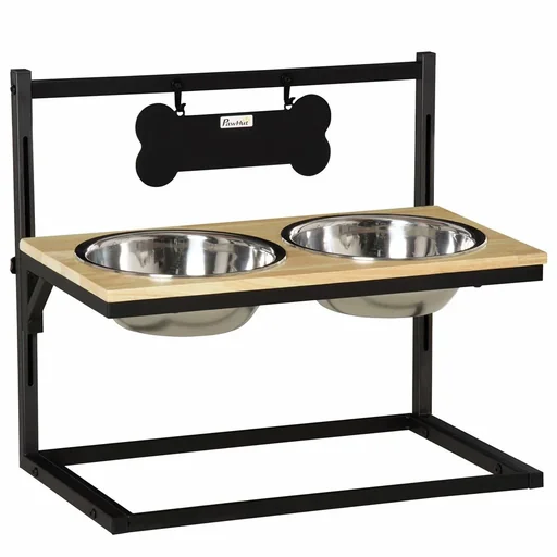 "raised dog bowl height adjustable image"