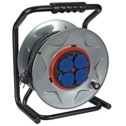 "PROFESSIONAL CABLE REEL WITH ANTI-TWIST SYSTEM - NEOPRENE - 25 m - 3G2.5 - 4 SOCKETS image"