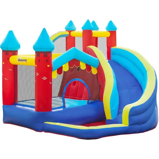 "Inflatable bouncy castle - with ball pit, slide and climbing wall - 290 x 270 x 230 cm image"
