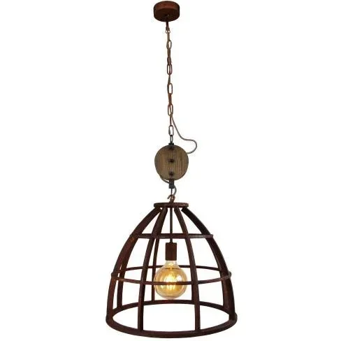 "Hanging lamp Matrix XL oxidation brown wood adjustable 60W Ø 48m image"