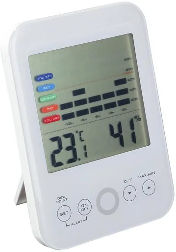 "2-in-1 Digital Hygrometer and Thermometer with Mold Alarm, White image"