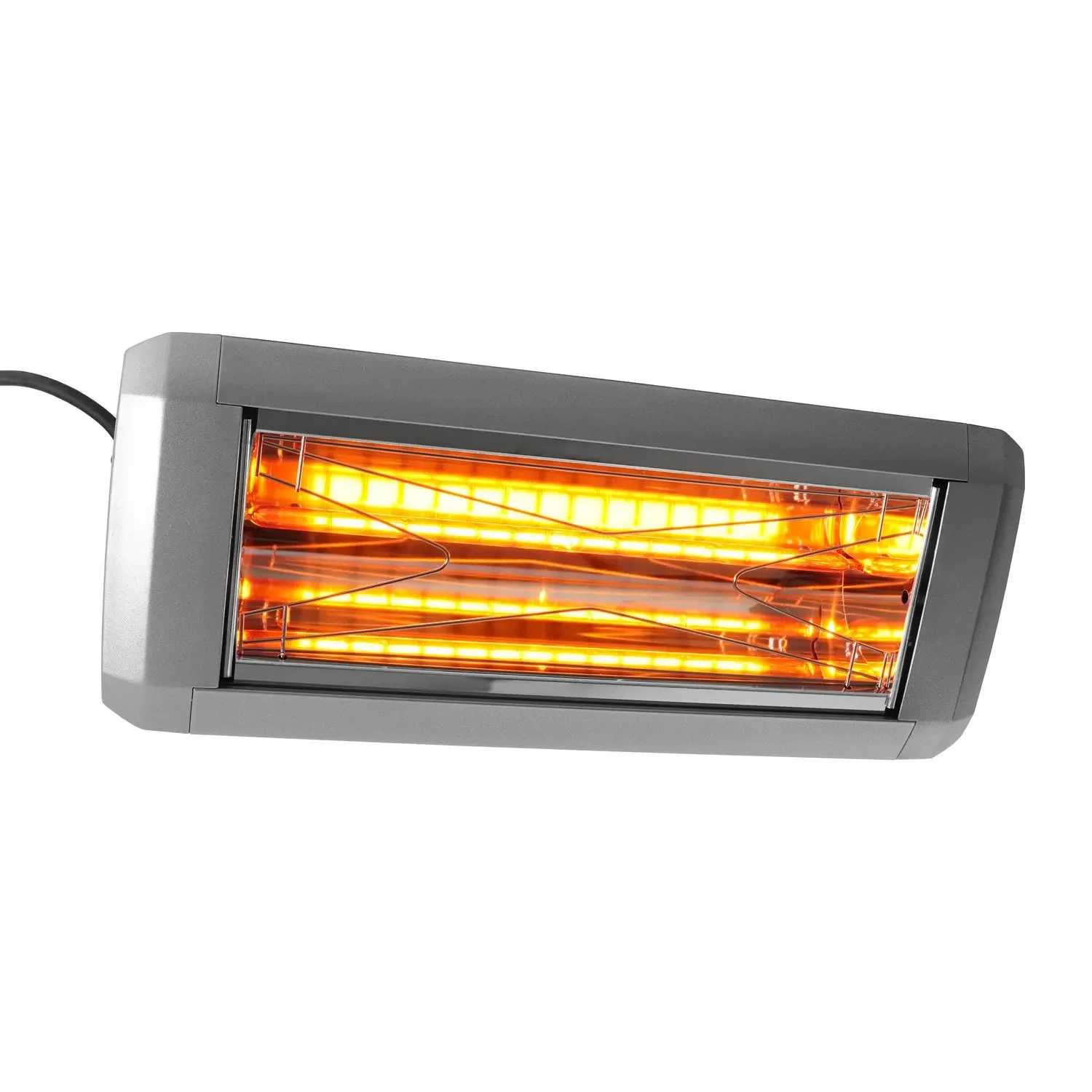Terrasverwarmer, heater, infrarood terrasverwarming, terrasheater elektrisch - Modell HELIOSA 9, met beschermrooster, zilver