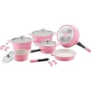 14 Piece Marble Coated Cookware Set - Pink