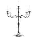 Candlestick silver shiny aluminum 60cm 5-armed candelabra