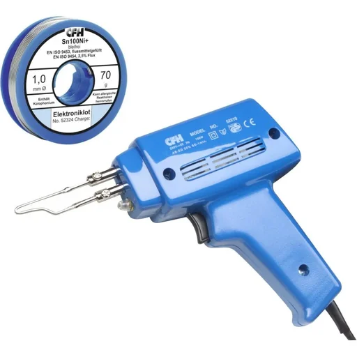 "Electric soldering gun - 100 watts / 300 °C with solder wire image"