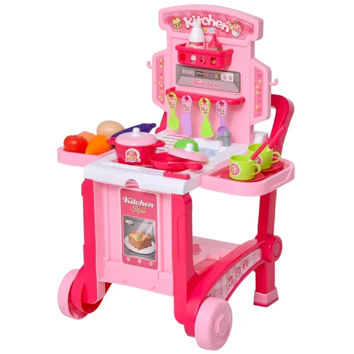 "Children's play kitchen with 42-piece accessory set image"