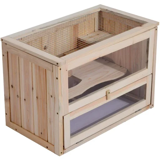 "Rodent cage with hinged roof natural image"