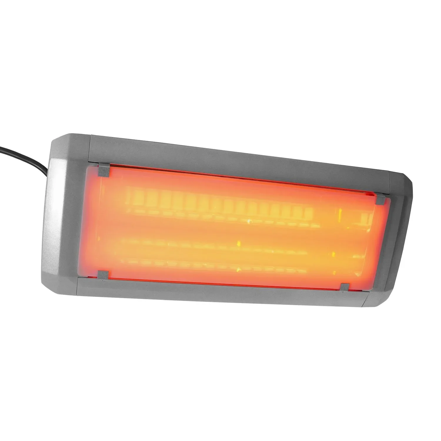 Terrasverwarmer, heater, infrarood terrasverwarming, terrasheater elektrisch - Modell HELIOSA 9.1, met glazen deksel, zilver