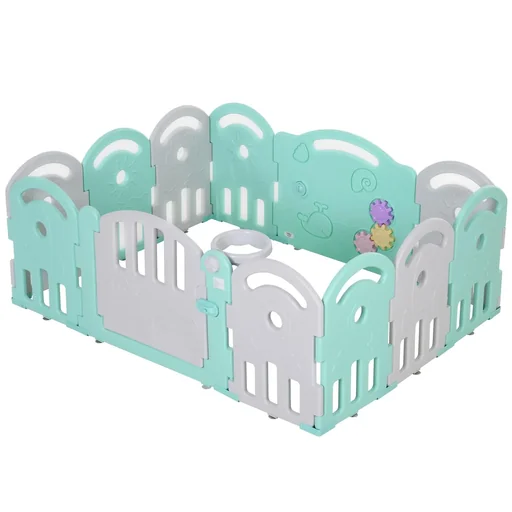 "Baby safety gate with ball basket and 3 gears image"