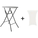 Round folding table including cover - 80 x 110 cm (ø x H) - White