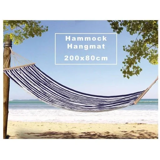 "Pro Garden Hammock - 200 x 80 cm - White/Blue image"