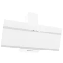 Wall hood 90 cm made of stainless steel and tempered glass white