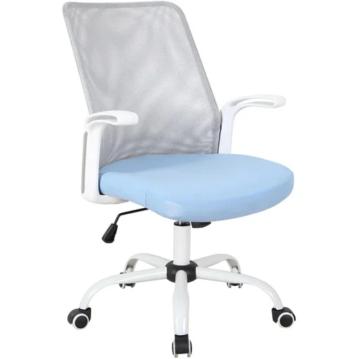 "Office chair, computer chair, swivel chair, desk chair, height adjustable, plastic, blue, 63 x 61 x 93 101 cm image"