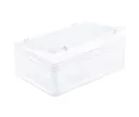 Euro-Norm hinged lid, 600 x 400 mm, transparent with hinge elements