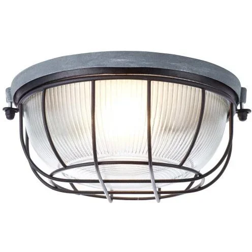 "Ceiling light Lauren industrial wood black 40W Ø 25 cm image"