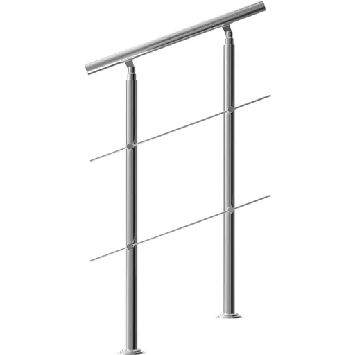 "Handrail stainless steel 80cm 2 struts image"