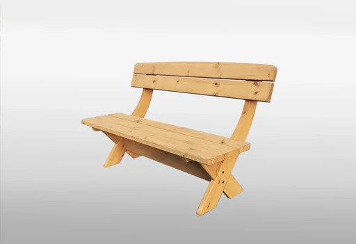 "Wooden bench Munich honey brown image"