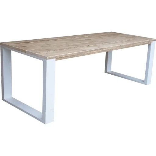 "New Orleans scaffolding wood dining table - white image"