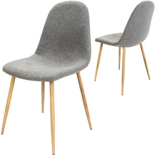 "Designer chair with fabric cover light grey 4 pieces image"