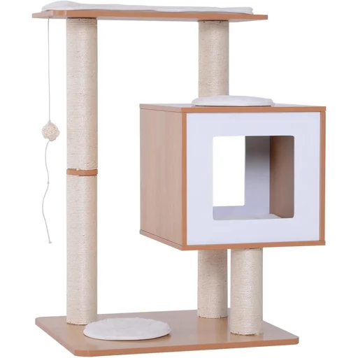"Scratching post climbing tree sisal upholstery lying area ball natural 56 x 48 x 80 cm image"